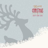 reindeer merry christmas snowy background N10