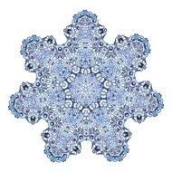Seven-pointed snowflake pattern in watercolor style