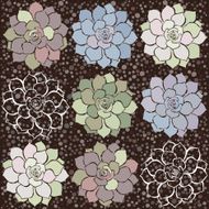 Seamless pattern with succulents N2