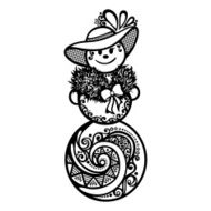 Vector Patterned Christmas Snowman N2