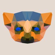 bright colored abstract polygonal lemur background