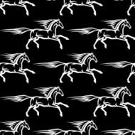 Seamless pattern of horse stallions