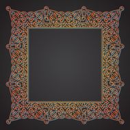 Vector lace frame in eastern style on dark background