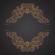 Vector lace card in eastern style on dark background