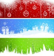 Three Christmas banners