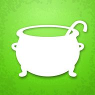 Witch cauldron applique background