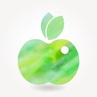 Green watercolor apple icon