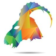 polygonal silhouette of goat N2