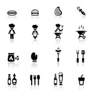 Icons set barbecue