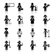 Icons set occupation and career