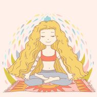 Woman in yoga lotus position N2