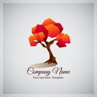 Company business logo with geometric red tree