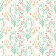 Seamless pink and green floral ornament