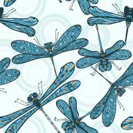 seamless pattern with dragonflies N10