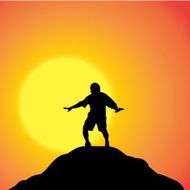Vector silhouette of man N233