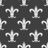 Seamless fleur-de-lis royal white pattern N4