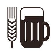 Beer glass and wheat ear symbol