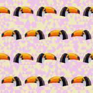 polygonal toucan abstract geometric seamless pattern background N2