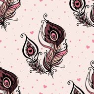 Beautiful peacock Feathers Seamless background N15