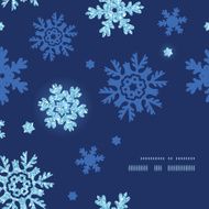 Vector glitter snowflakes dark frame corner pattern background