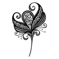 Beautiful Decorative Flower with Leaves (Vector) N33