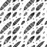 Vintage Feathers Seamless background N17