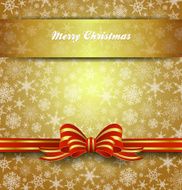 Merry Christmas Card Snowflakes - Gold Vector Background