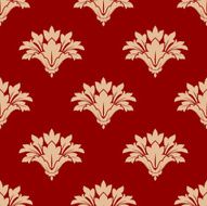 Red and beige floral seamless patern