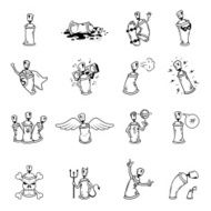 Graffiti characters icons set N2