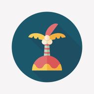 Palm tree flat icon with long shadow N20