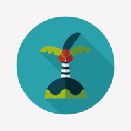 Palm tree flat icon with long shadow N21