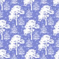 Seamless trees silhouettes and snow N3