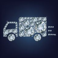 Delivery truck sign icon made a lot of diamonds N2