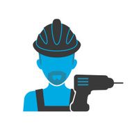 Maintenance mechanic blue icon