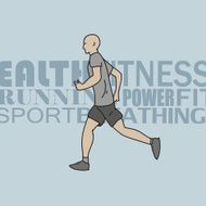 Sport man running vector illustration N2