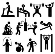 Athletic Gym Gymnasium Exercise Pictogram