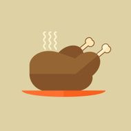 Chiken Food Flat Icon N2