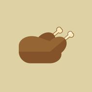 Chiken Food Flat Icon N3