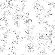 Elegant monochrome flowers fabric N4