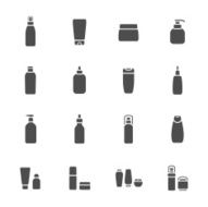 Cosmetic flasks icons
