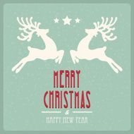 reindeer fly merry christmas vintage
