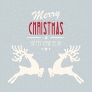 merry christmas reindeer vintage