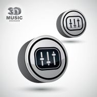 Studio sound equipment icon mixing console 3d vector music