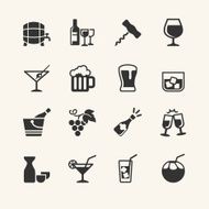 Alcohol drink - icon set
