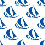 Racing yachts seamless pattern