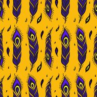 Vintage Feathers Seamless background N19