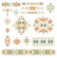 Set of decorative elements in oriental style (vector) N18