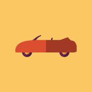 Cabriolet Transportation Flat Icon