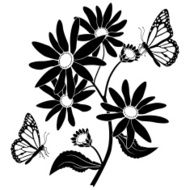 black eyed Susan and monarch butterflies