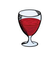 red wine in a glass vector illustration N2